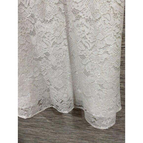 Guess Womens White Sleeveless Lace Dress With Back Button Detail - Size S - Picture 5 of 7